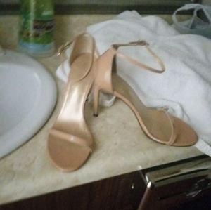 Stuart Weitzman nude/khaki sandal stillettos
